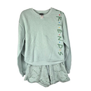 Friends The T.V. Series Womens Sweater Small Shorts Medium Lounge Set Blue Green